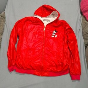 Disney Minnie Mouse Reversible Jacket Red White Large Vintage Look